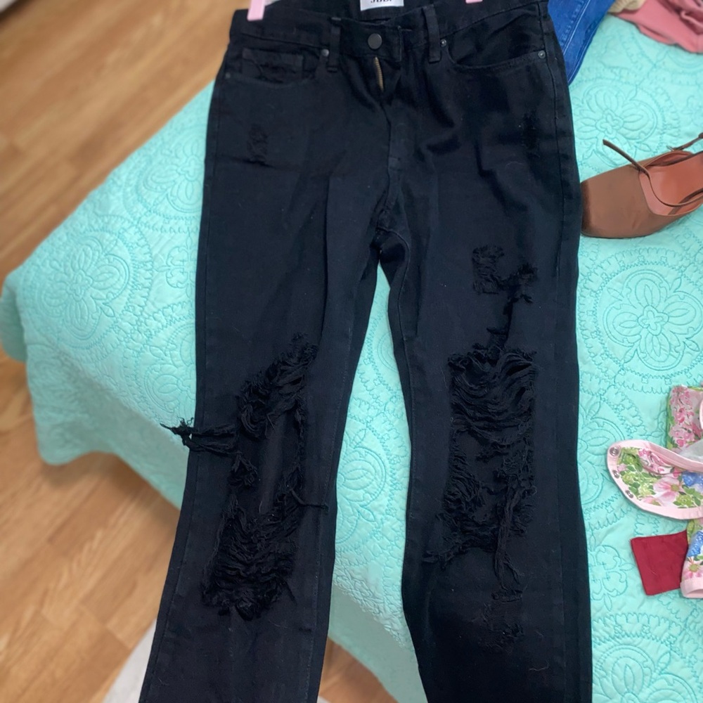 JBD urban outfitters Women's Black Straight Leg Jeans